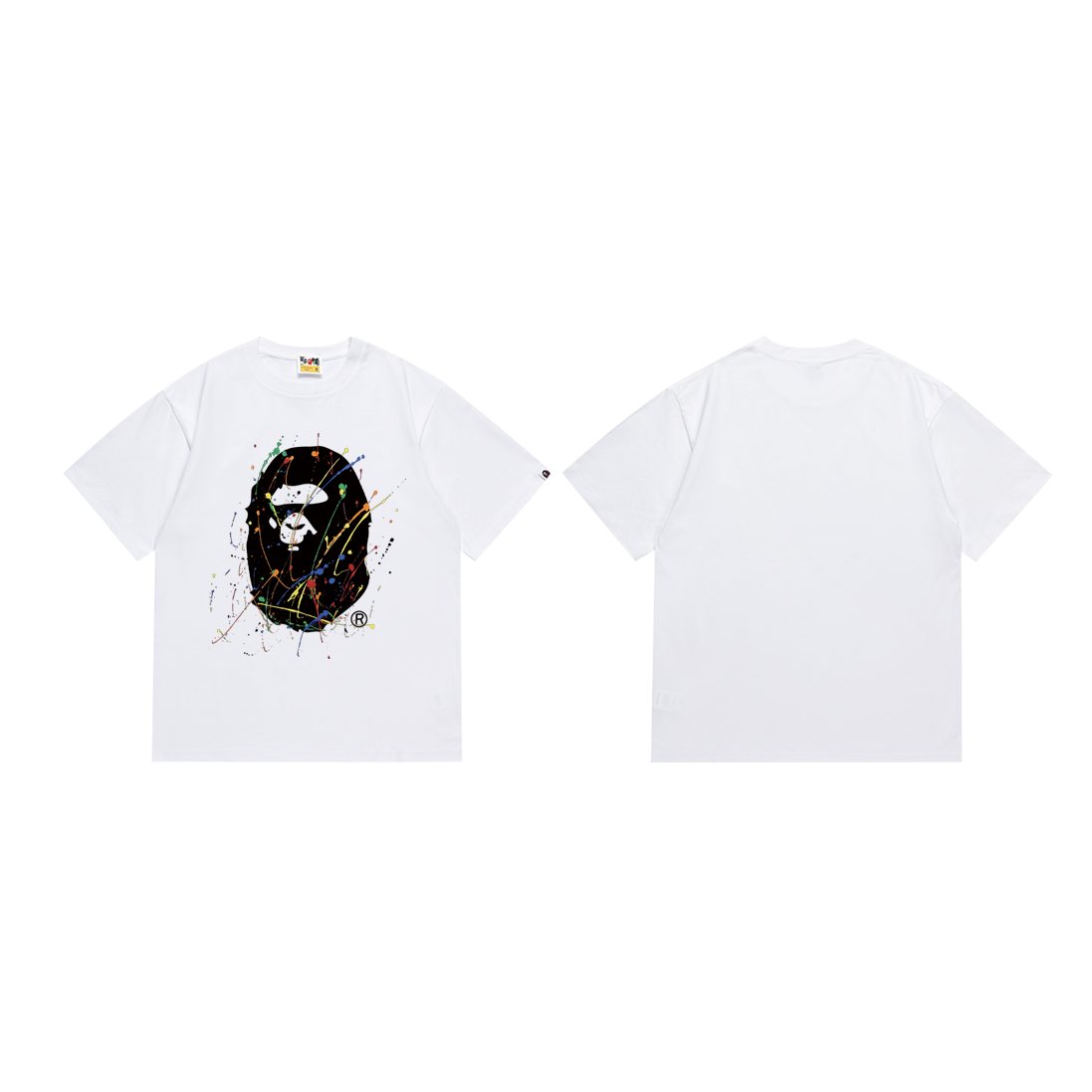 BAPE Paint-Splatter Ape Face Graphic T-Shirt ¡ª front