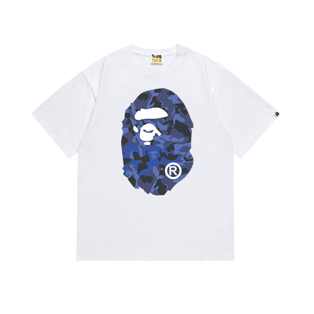BAPE Blue Camo Ape Head Graphic T-Shirt ¡ª front