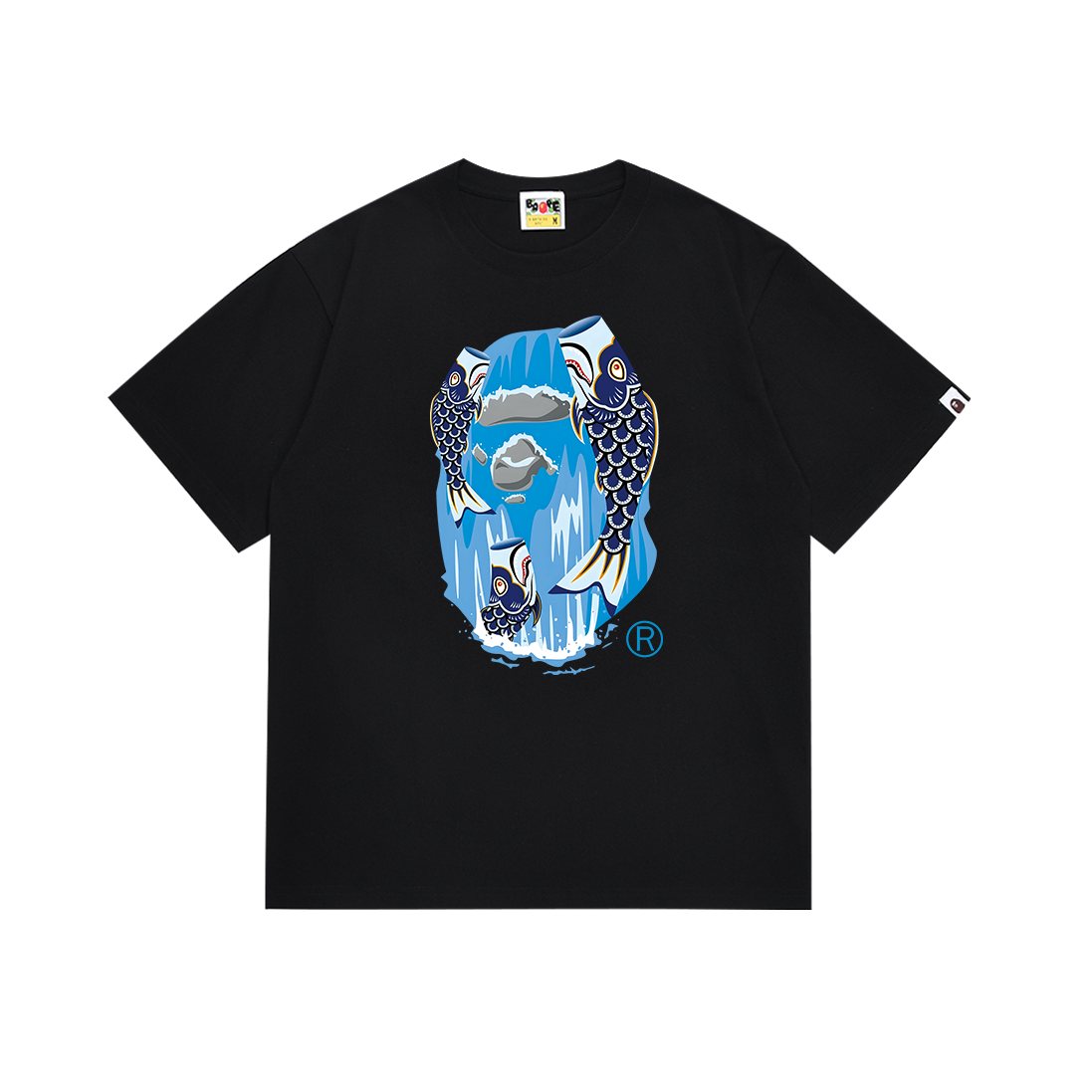 BAPE Fish Waterfall Graphic Short-Sleeve T-Shirt ¡ª front