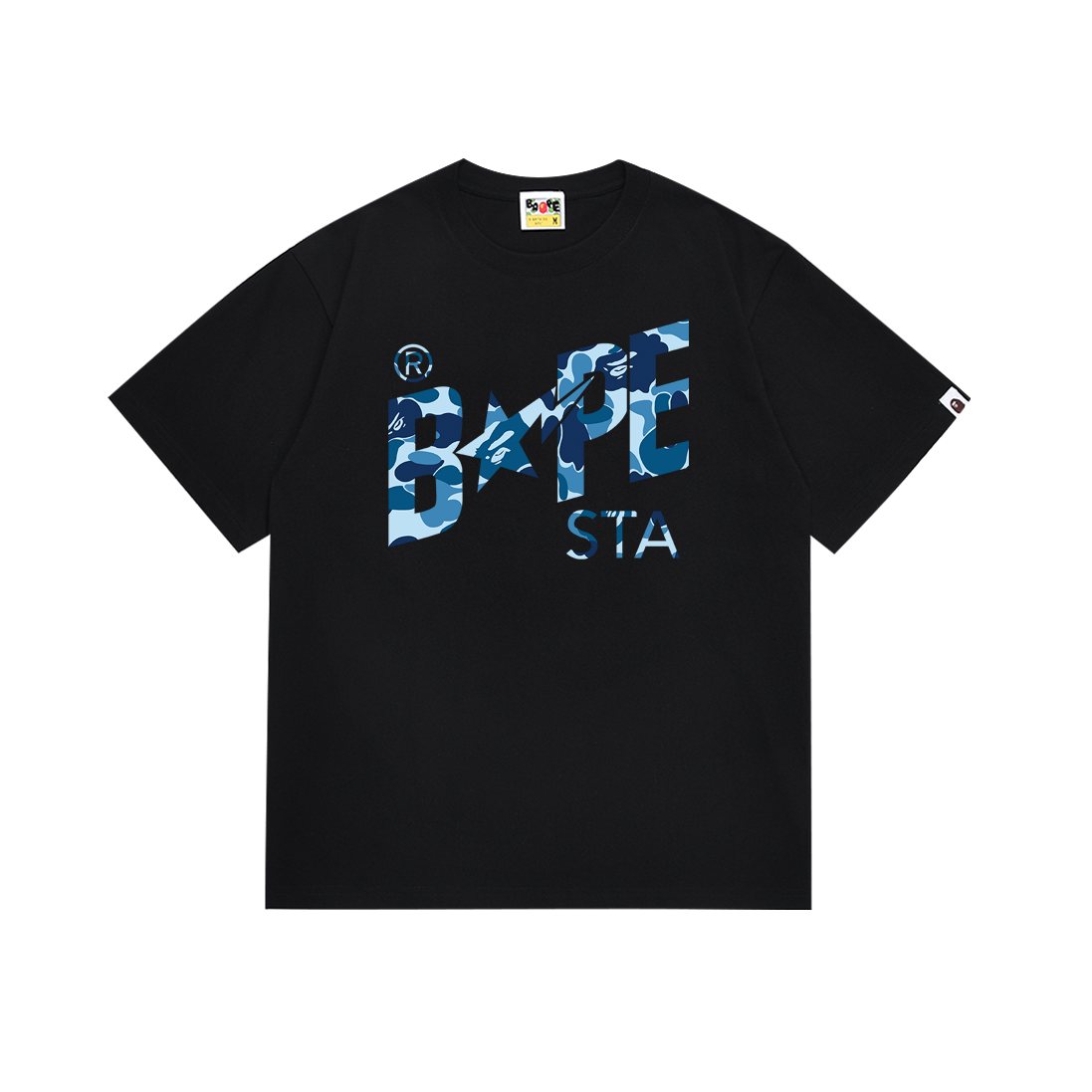 BAPE Blue Camo Star Graphic T-Shirt ¡ª front