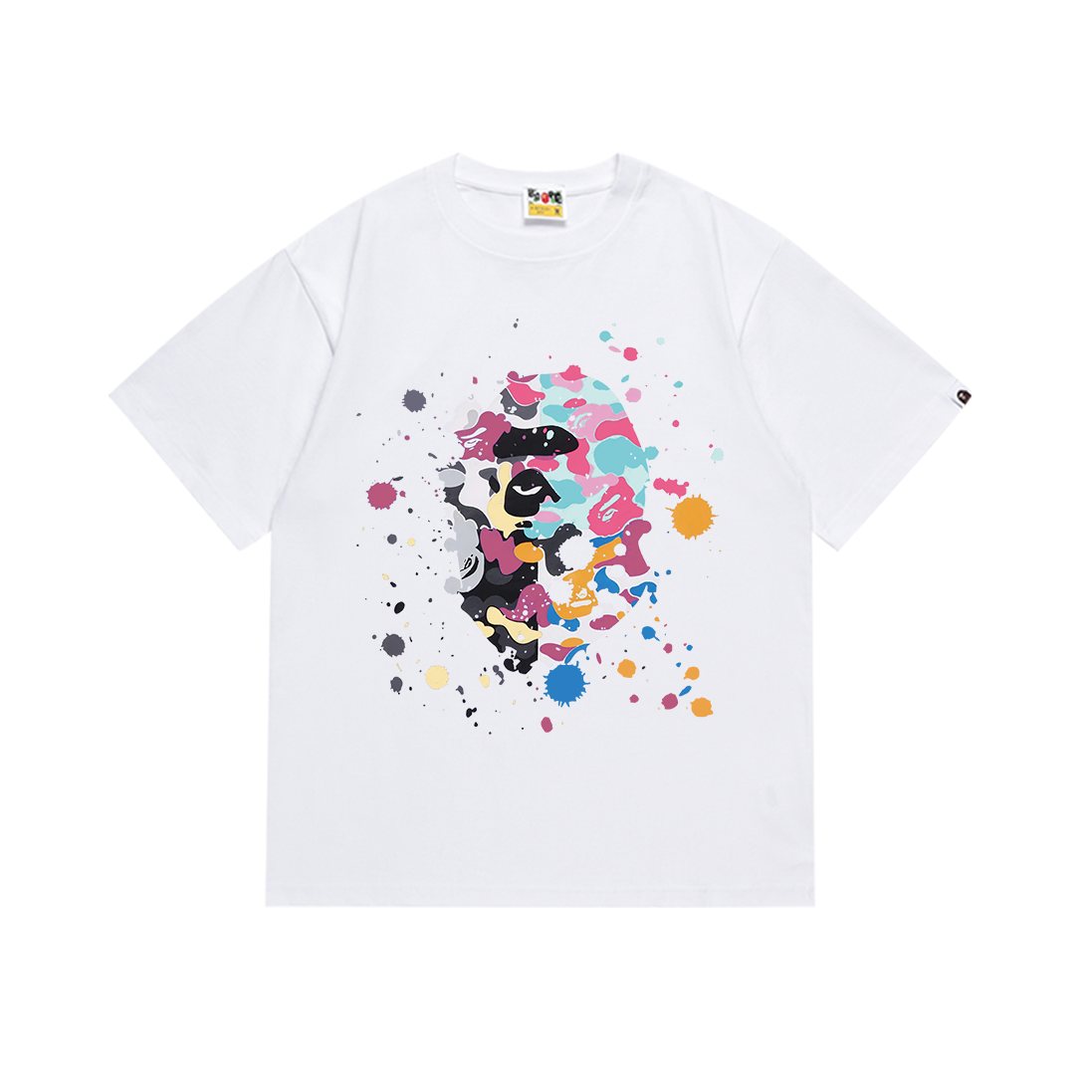 BAPE Ape Paint Splatter Graphic T-Shirt ¡ª front