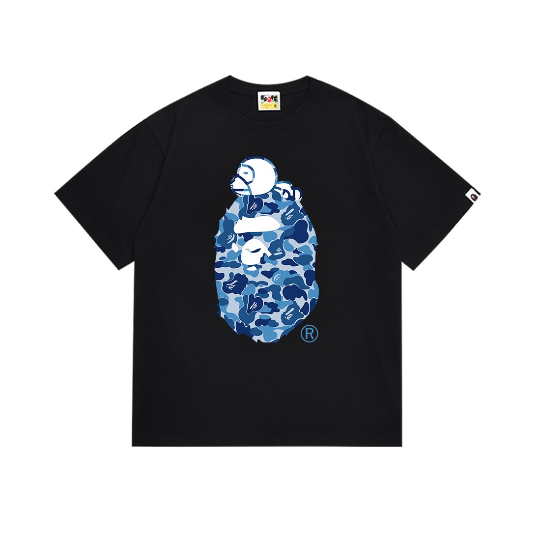 BAPE Blue Camo Ape Head Graphic T-Shirt ¡ª front