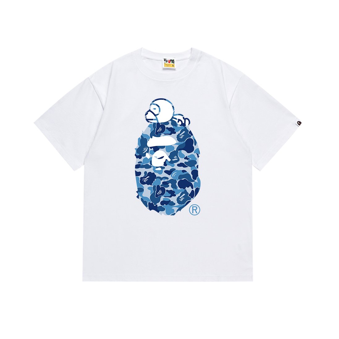 BAPE Blue Camo Ape Head Graphic T-Shirt ¡ª front