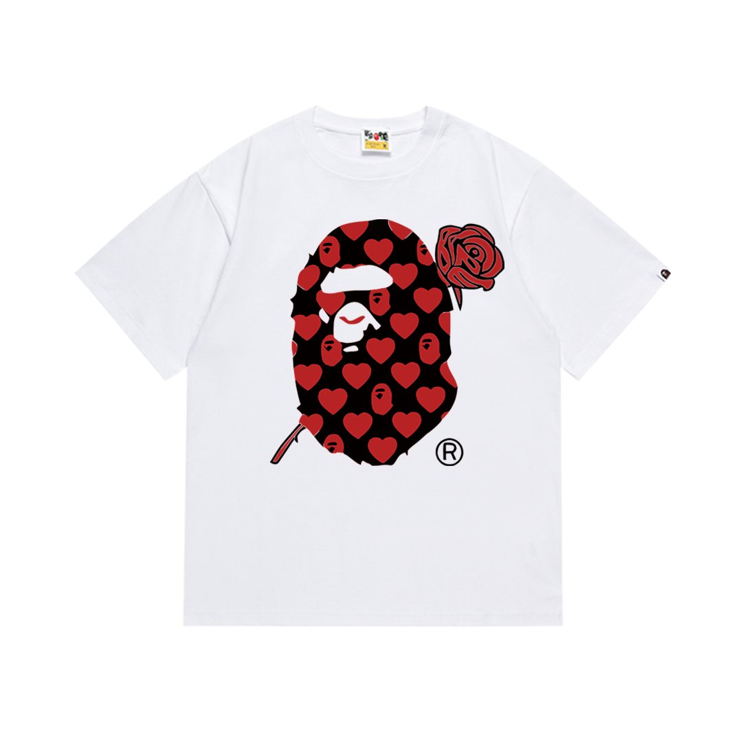 BAPE Heart Rose Graphic T-Shirt ¡ª front