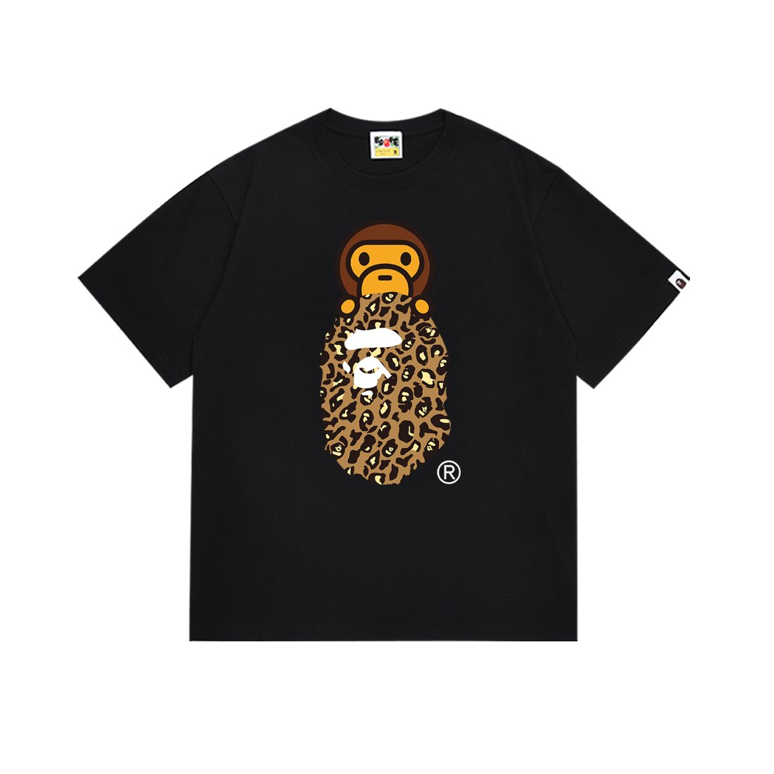 BAPE Tan Leopard Ape Graphic T-Shirt ¡ª front
