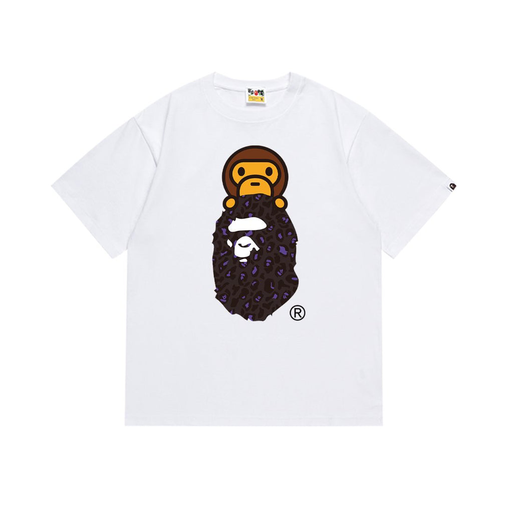 BAPE Purple Leopard Ape Graphic T-Shirt ¡ª front