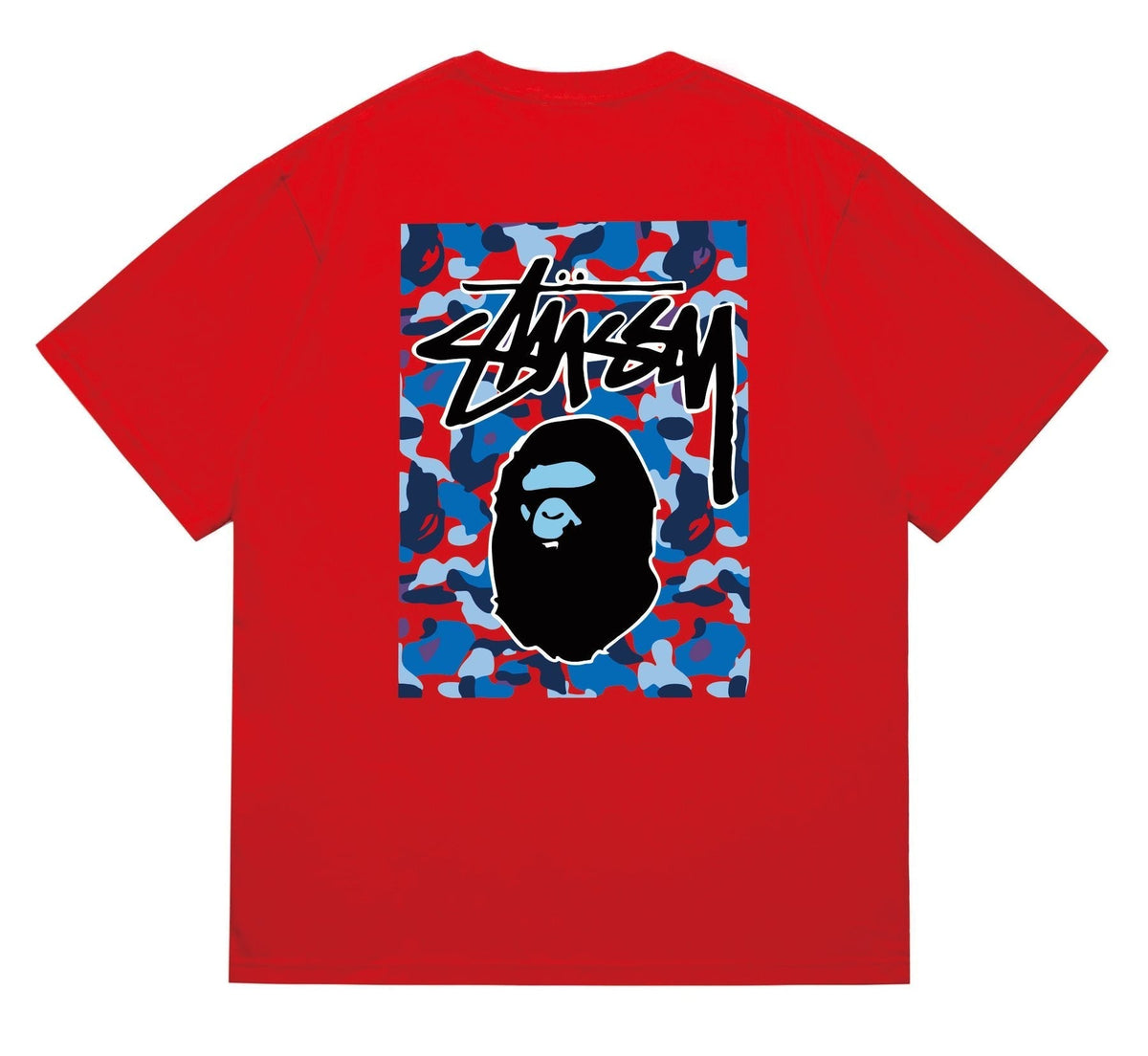 BAPE Blue Camo Black Ape Graphic T-Shirt ¡ª back