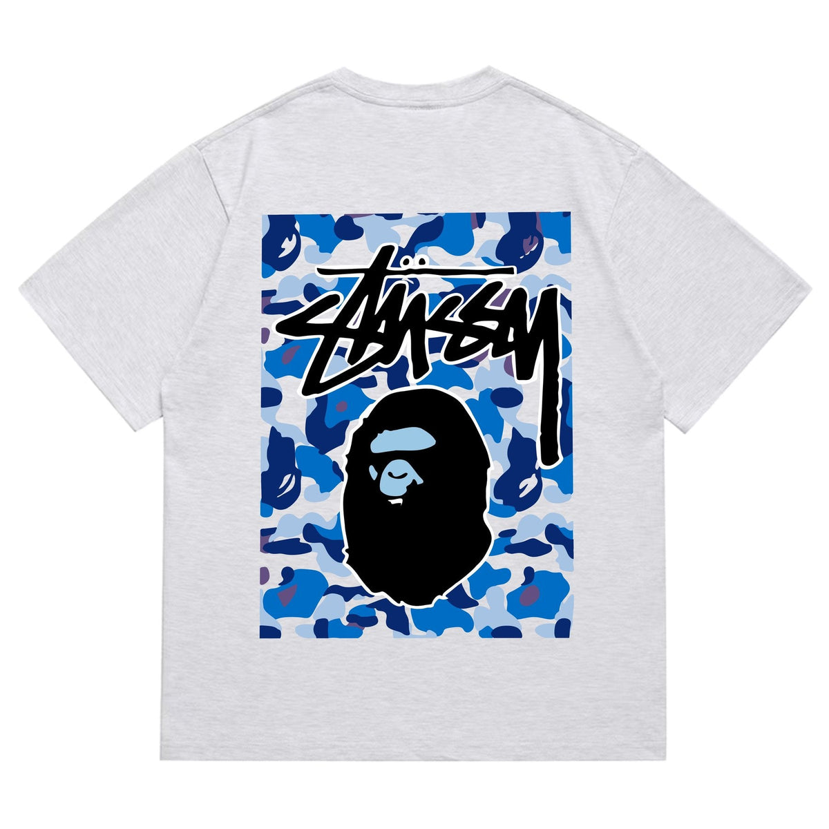 BAPE Blue Camo Black Ape Graphic T-Shirt ¡ª back