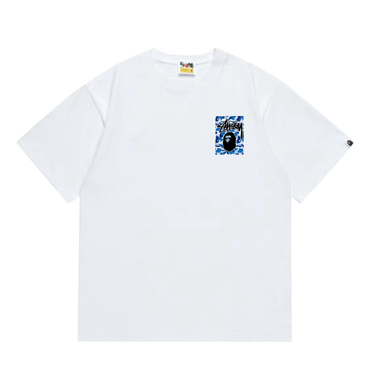 BAPE Blue Camo Black Ape Graphic T-Shirt ¡ª front