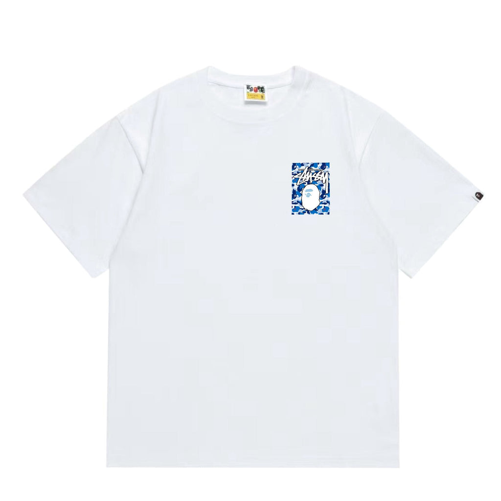 BAPE Blue Camo Ape Graphic T-Shirt ¡ª front