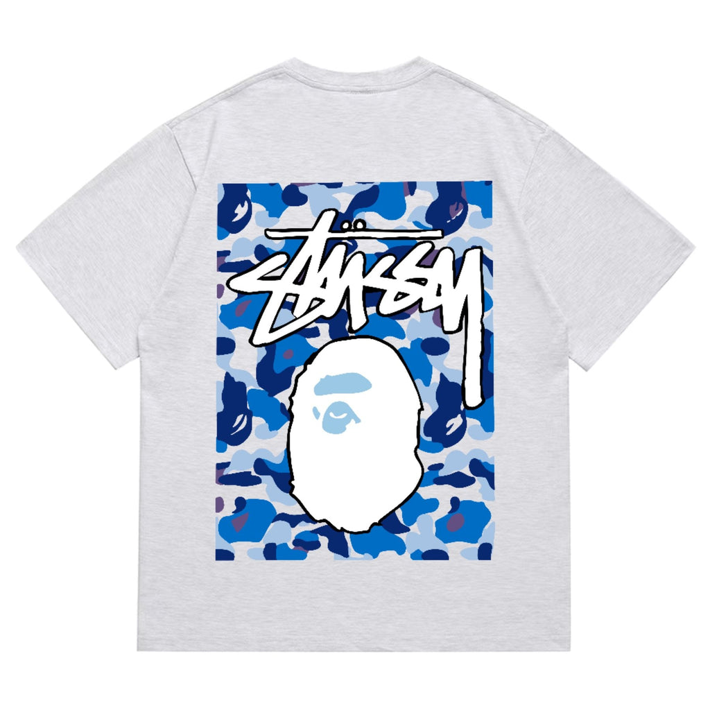 BAPE Blue Camo Ape Graphic T-Shirt ¡ª back