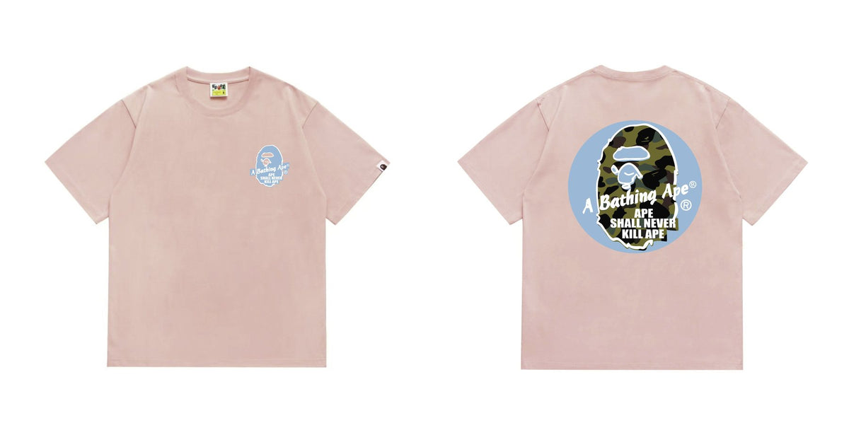 BAPE Blue Accent Camo Ape Circle Graphic T-Shirt ¡ª front