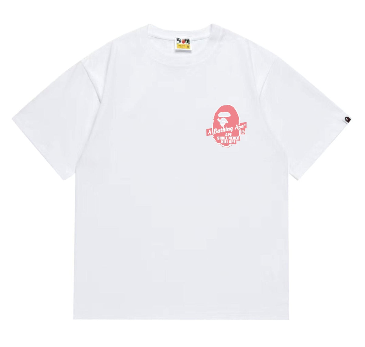 BAPE Pink Accent Ape Circle Graphic T-Shirt ¡ª front