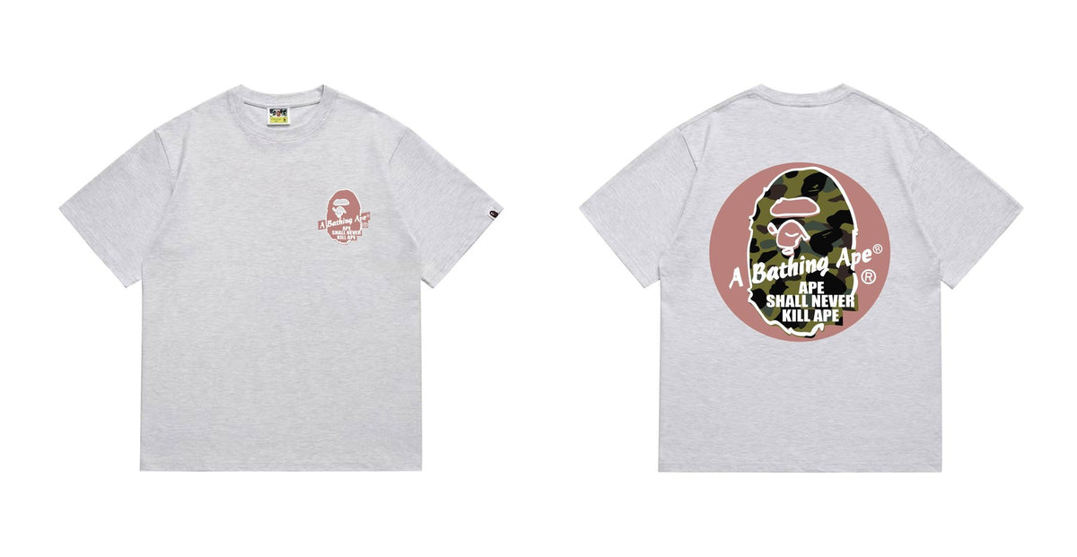 BAPE Pink Accent Ape Circle Graphic T-Shirt ¡ª front