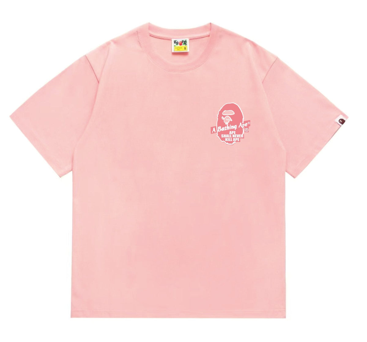 BAPE Pink Accent Ape Circle Graphic T-Shirt ¡ª front