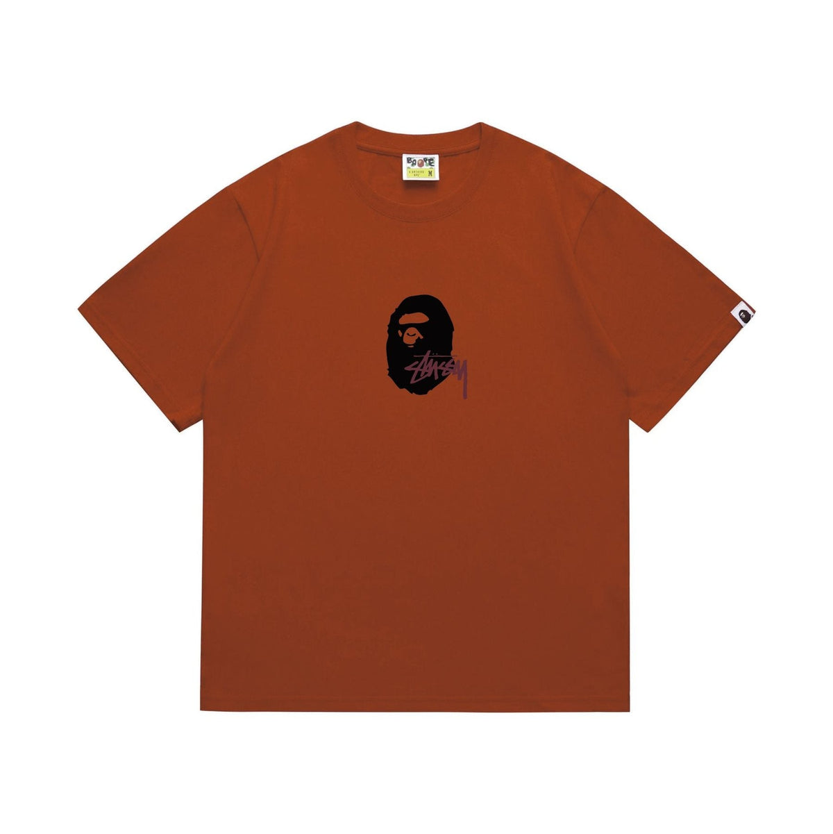 BAPE Burgundy Ape Wordmark Graphic T-Shirt ¡ª front
