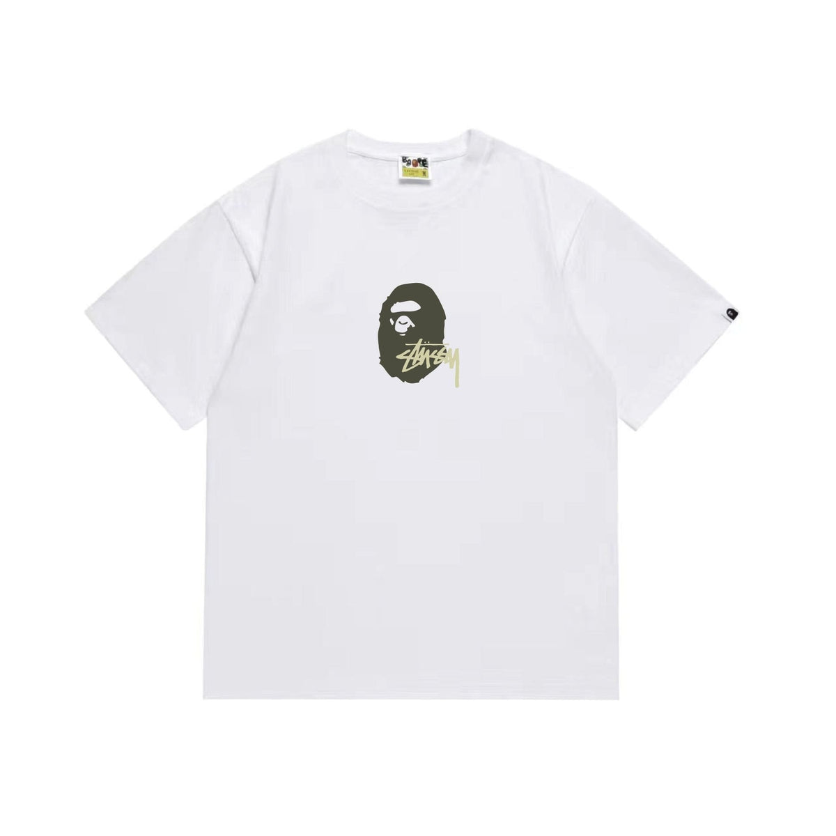 BAPE Olive & Gold Ape Wordmark Graphic T-Shirt ¡ª hero