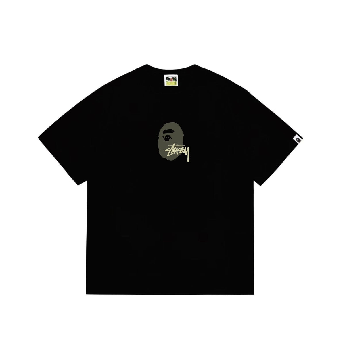 BAPE Olive & Gold Ape Wordmark Graphic T-Shirt ¡ª front
