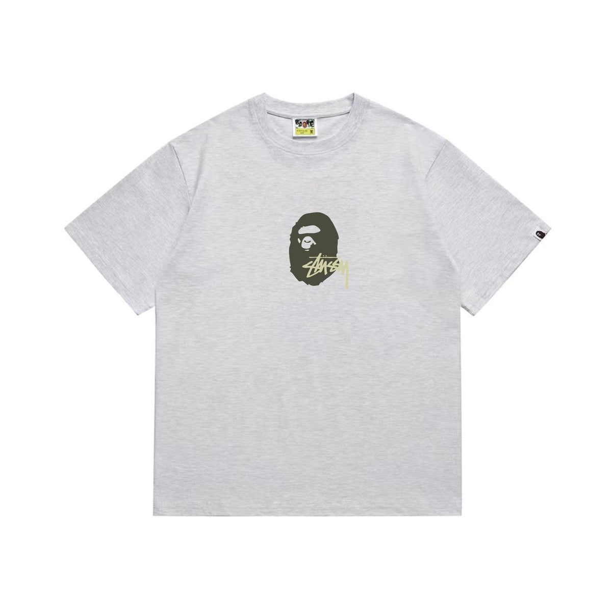 BAPE Olive & Gold Ape Wordmark Graphic T-Shirt ¡ª front