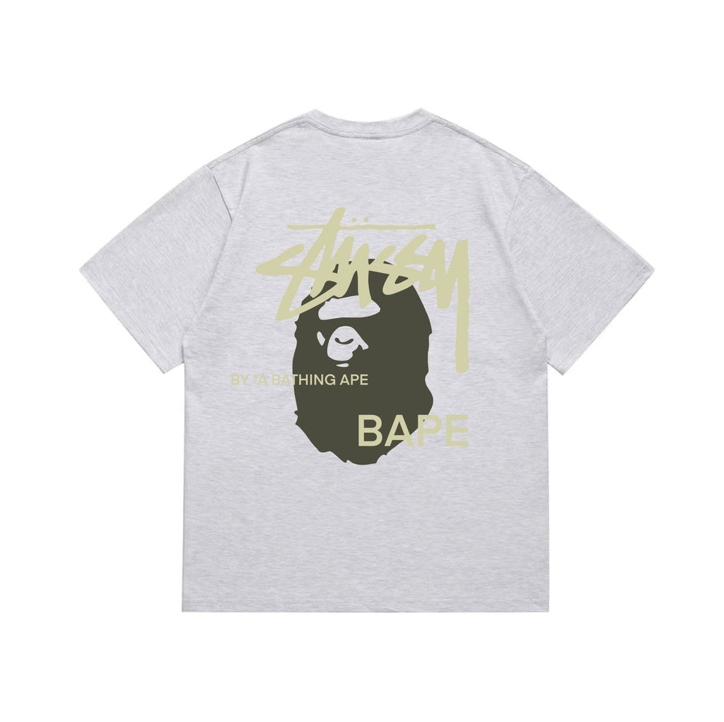 BAPE Olive & Gold Ape Wordmark Graphic T-Shirt ¡ª back