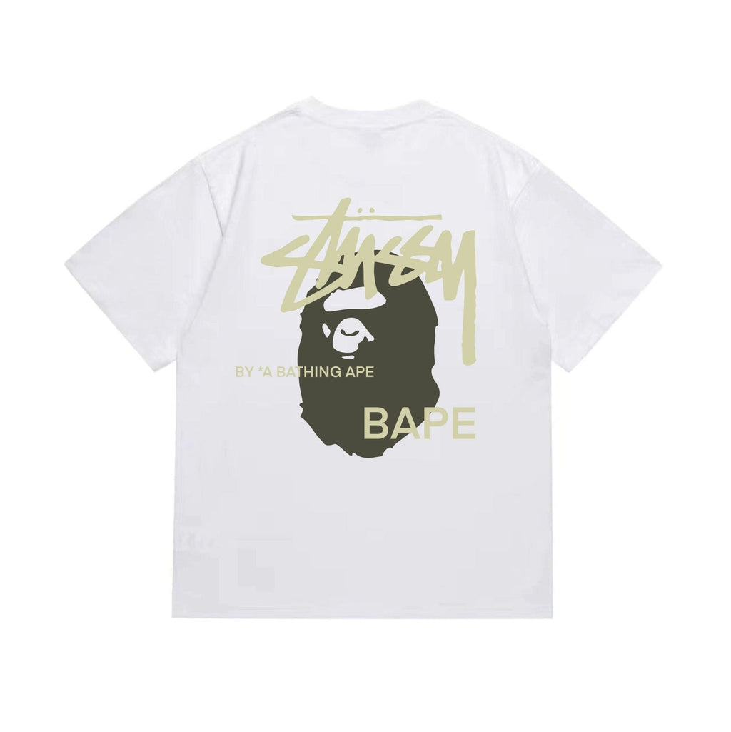 BAPE Olive & Gold Ape Wordmark Graphic T-Shirt ¡ª back