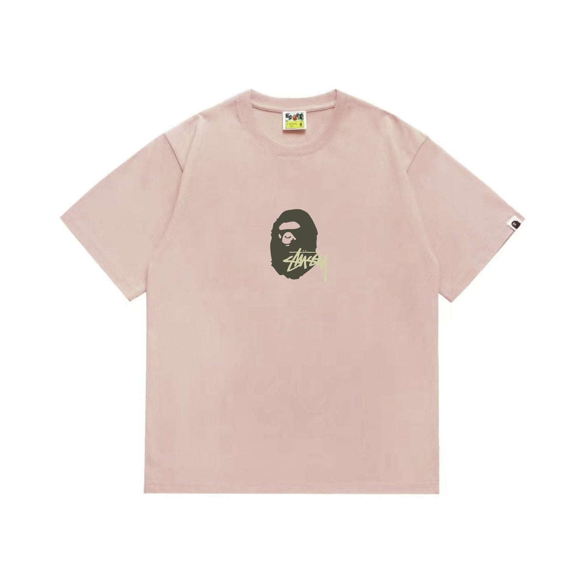 BAPE Olive & Gold Ape Wordmark Graphic T-Shirt ¡ª front