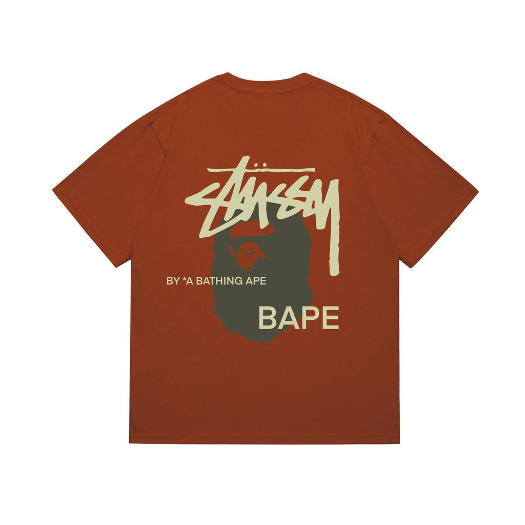 BAPE Olive & Gold Ape Wordmark Graphic T-Shirt ¡ª back