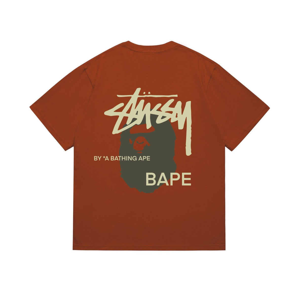 BAPE Olive & Gold Ape Wordmark Graphic T-Shirt ¡ª back