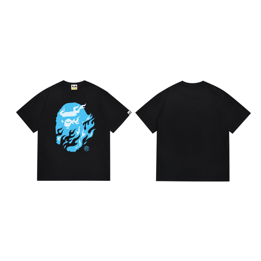 BAPE Blue Ape Flame Graphic T-Shirt ¡ª front