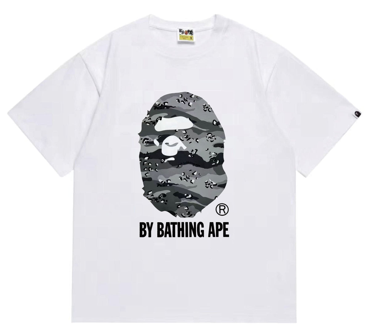BAPE Grey/Blue Camo Ape Head T-Shirt ¡ª front