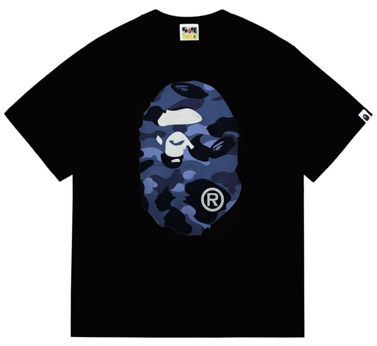 BAPE Blue Camo Ape Head Graphic T-Shirt ¡ª front