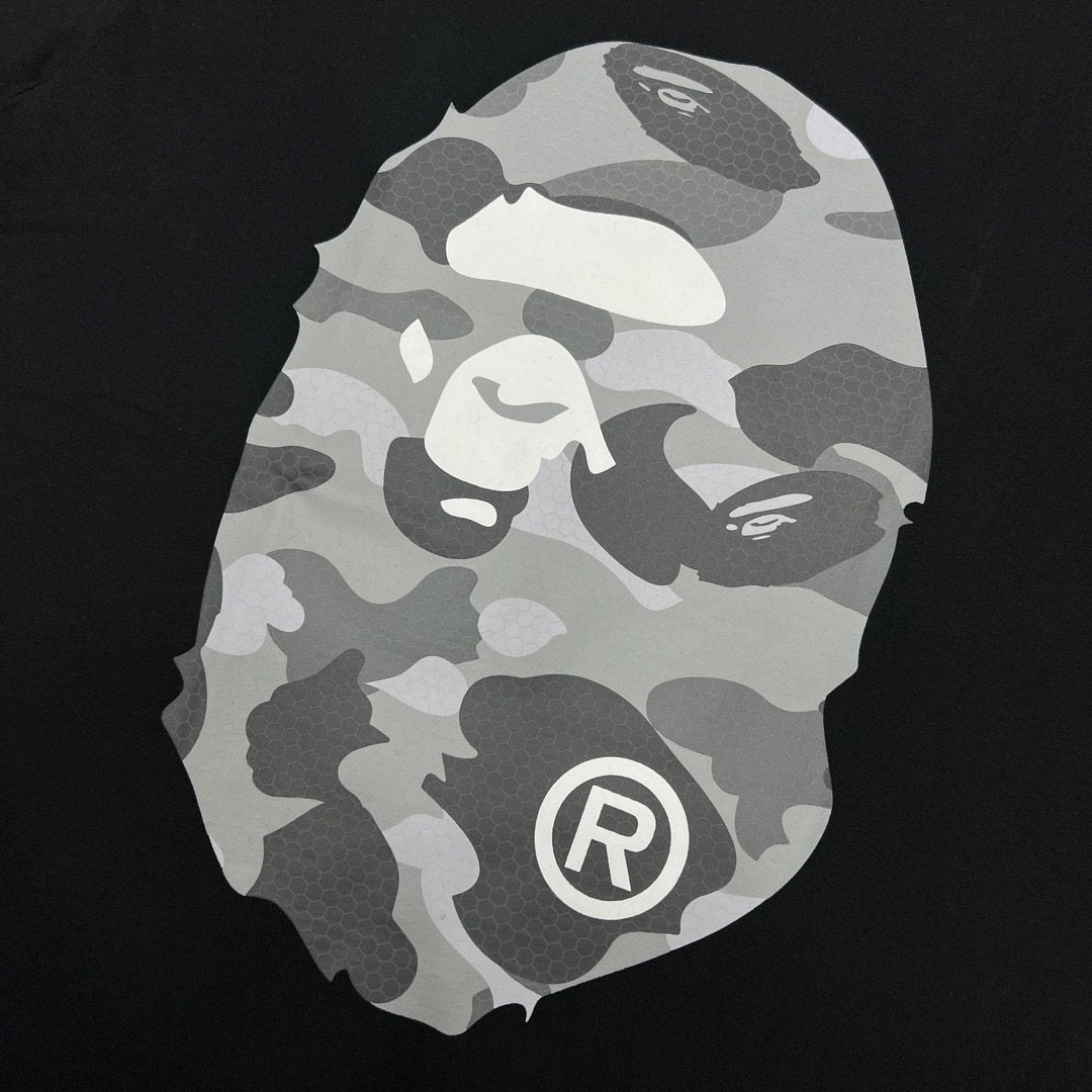 BAPE Grey Camo Ape Head Graphic T-Shirt ¡ª detail
