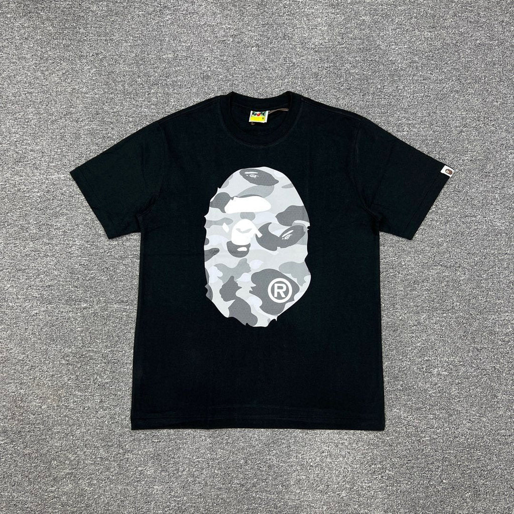 BAPE Grey Camo Ape Head Graphic T-Shirt ¡ª front