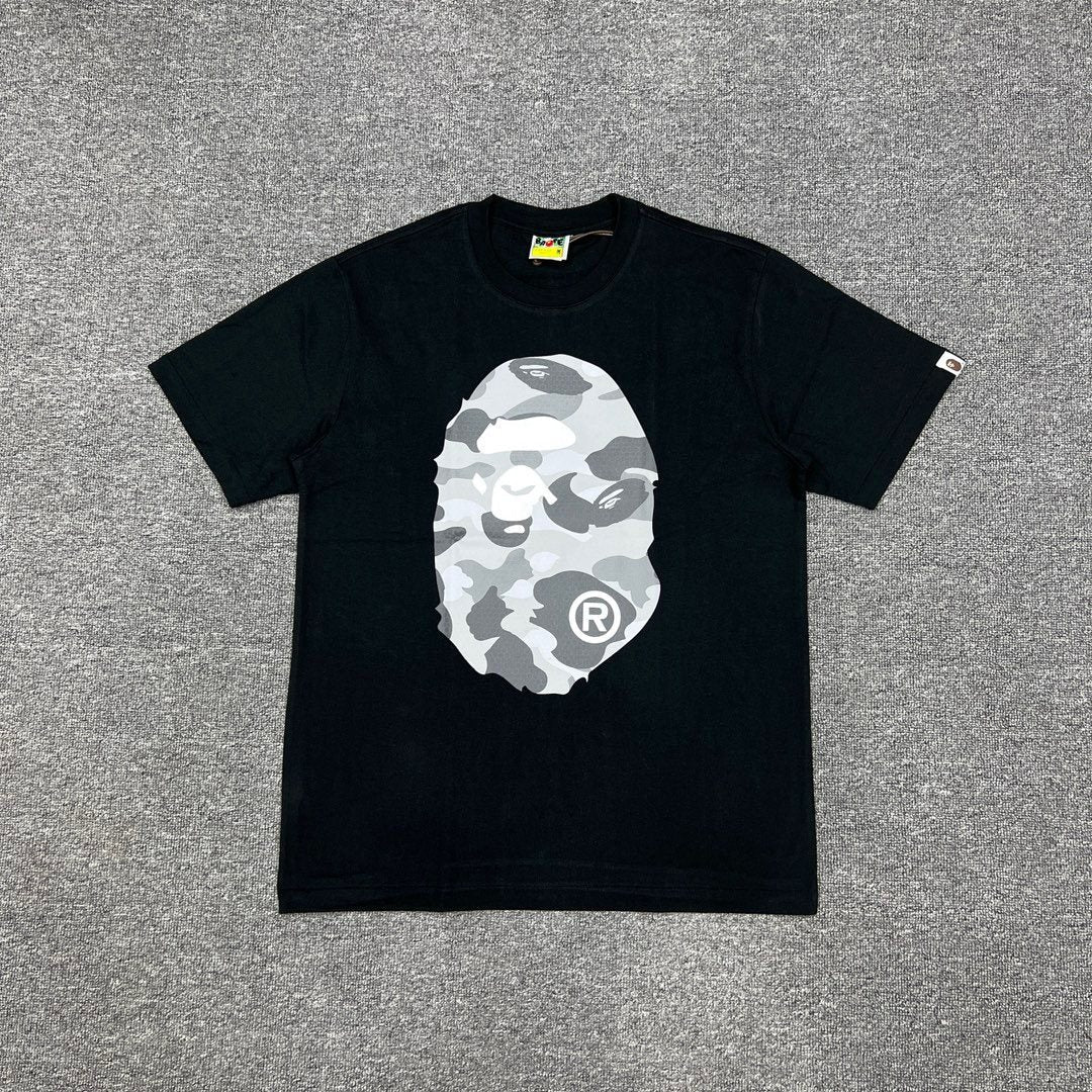 BAPE Grey Camo Ape Head Graphic T-Shirt ¡ª front