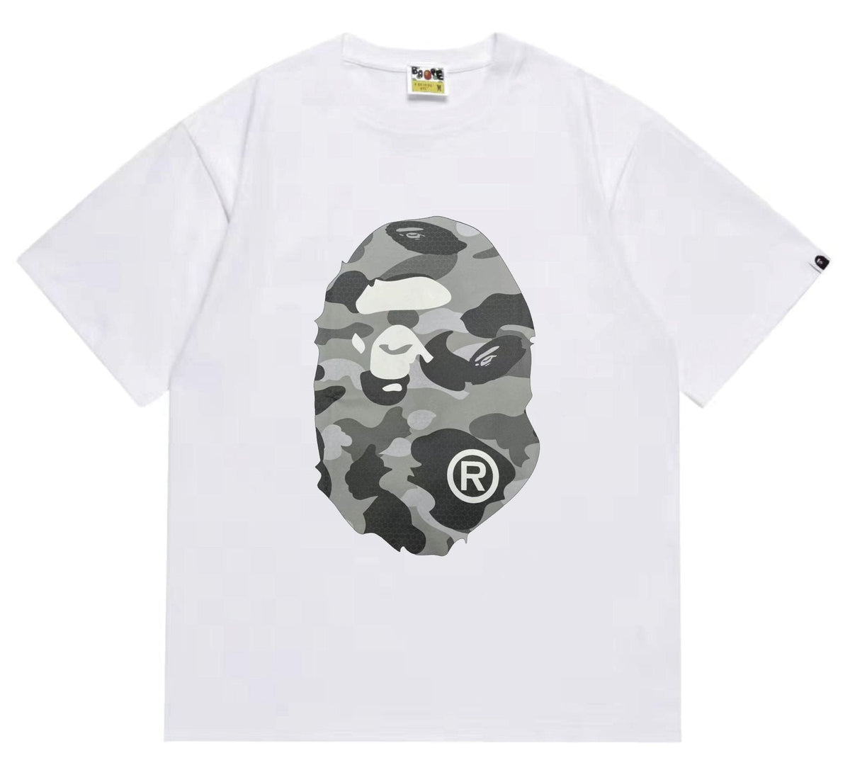 BAPE Grey Camo Ape Head Graphic T-Shirt ¡ª front