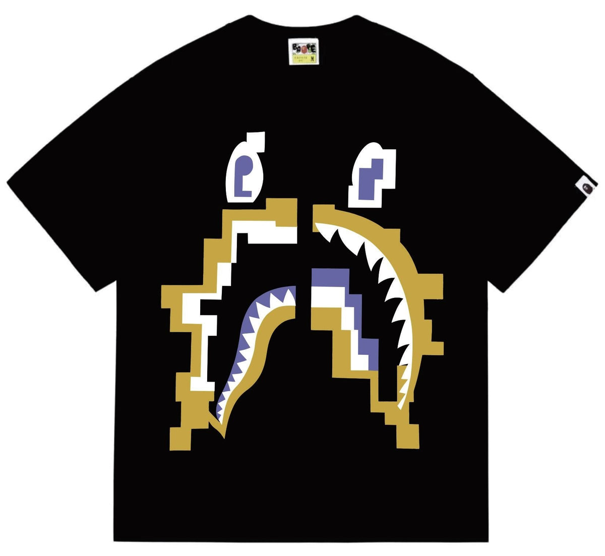 BAPE Pixelated Shark Graphic T-Shirt ¡ª front