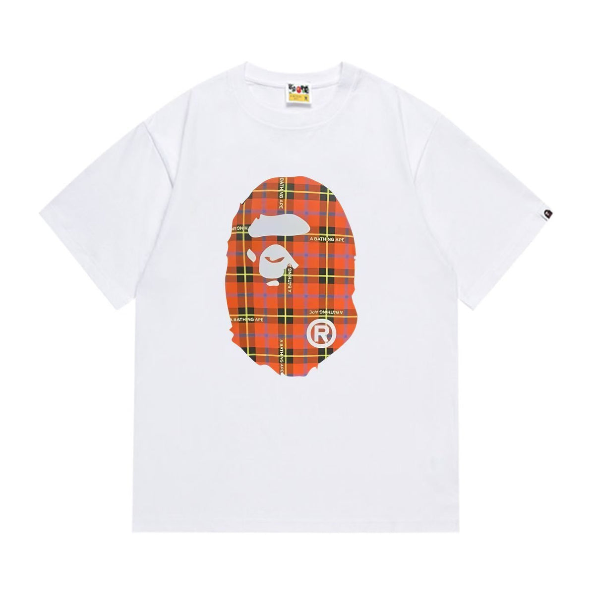 BAPE Plaid Ape-Head Graphic T-Shirt ¡ª front