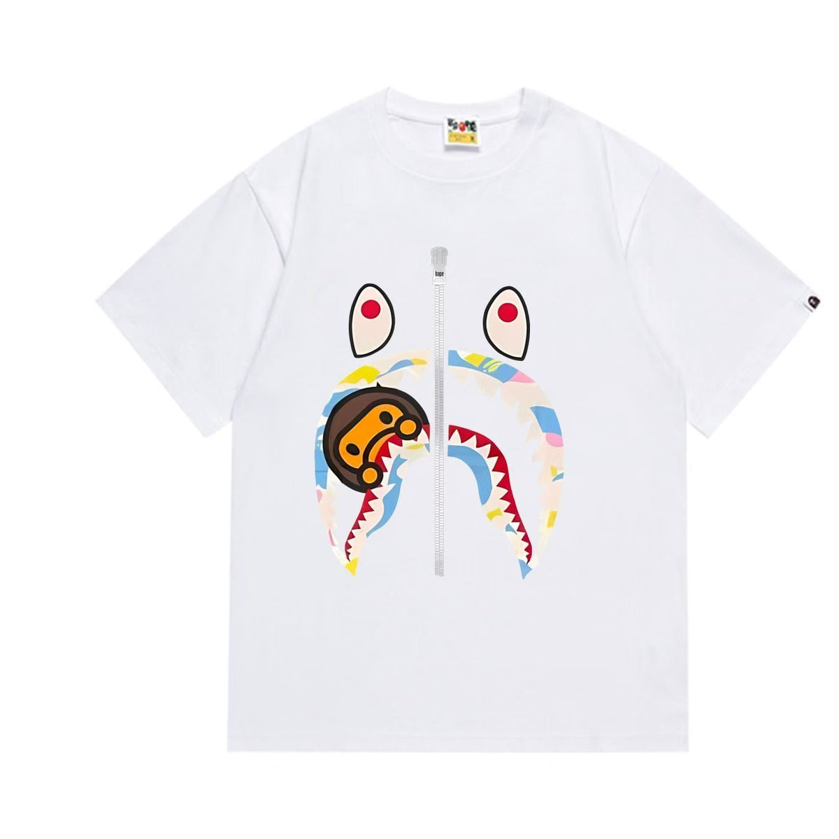 BAPE Shark Zipper Graphic T-Shirt ¡ª front