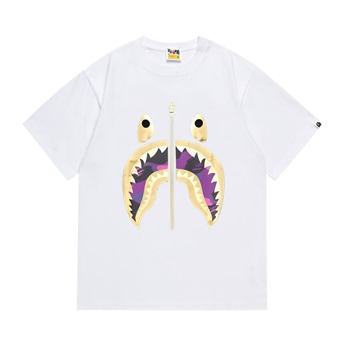 BAPE Shark Mouth Zipper Graphic T-Shirt ¡ª front