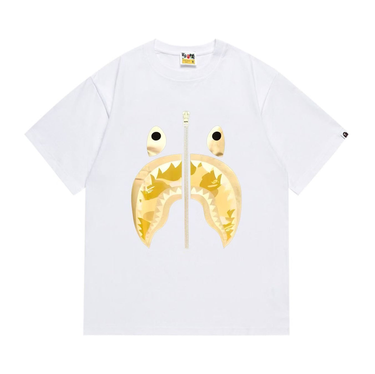 BAPE Shark Zip Graphic Short-Sleeve T-Shirt ¡ª front