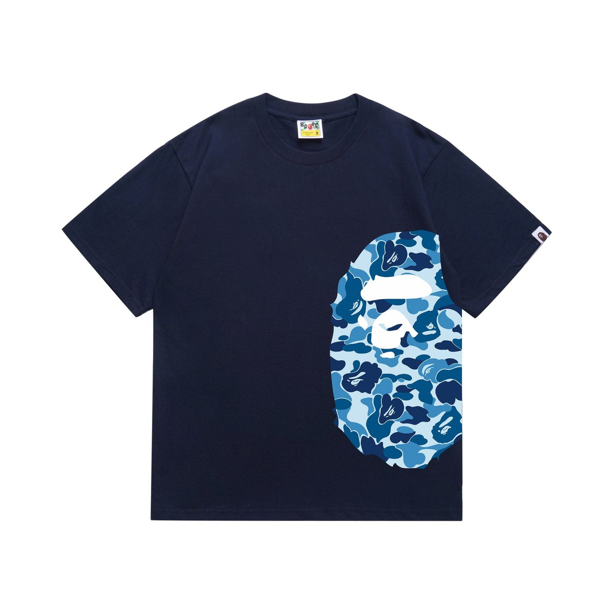 BAPE Blue Camo Ape-Head Graphic T-Shirt ¡ª front