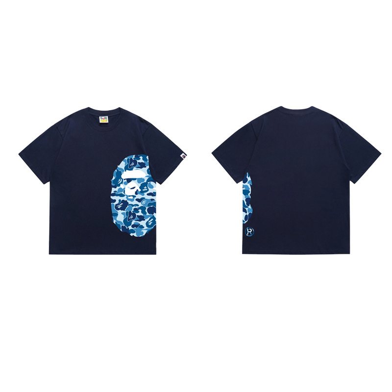 BAPE Blue Camo Ape-Head Graphic T-Shirt ¡ª front