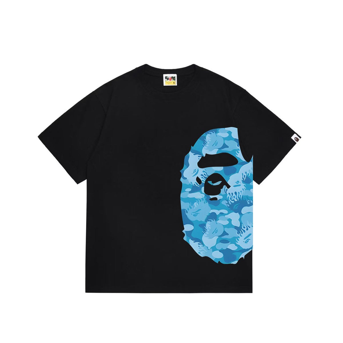 BAPE Blue Camo Ape-Head Side Graphic T-Shirt ¡ª front