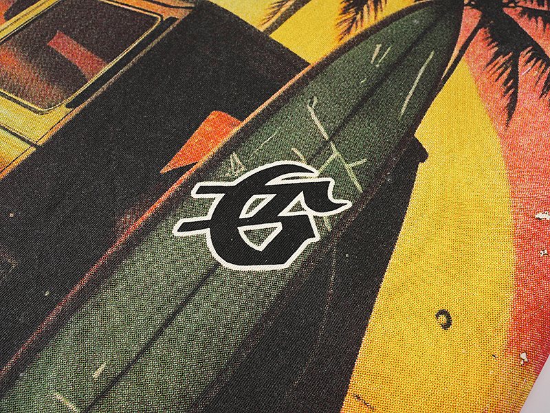 Godspeed Cream Sunset Car Graphic T-Shirt ¡ª detail