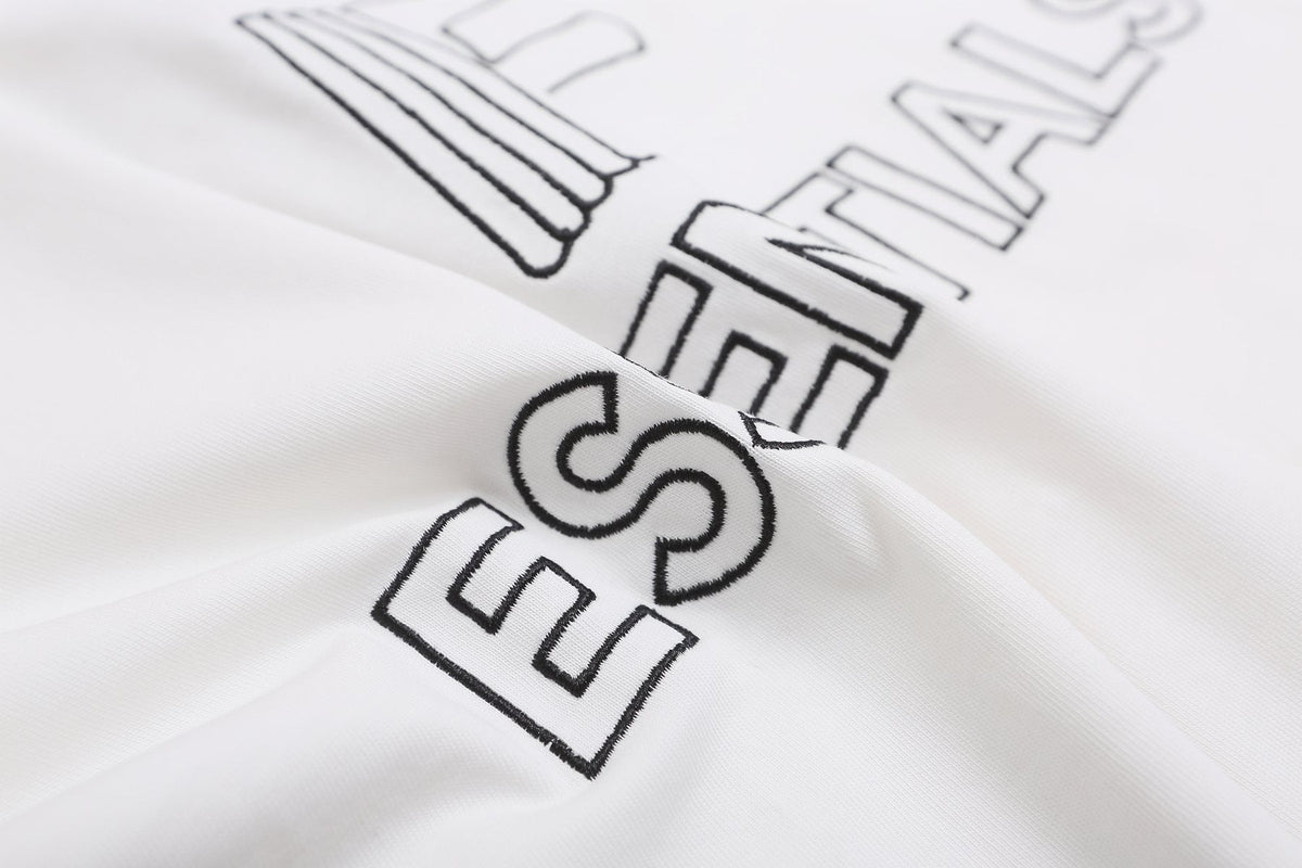 ESSENTIALS F-Letter Embroidered Graphic T-Shirt ¡ª fabric_closeup