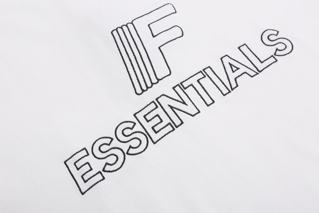 ESSENTIALS F-Letter Embroidered Graphic T-Shirt ¡ª fabric_closeup