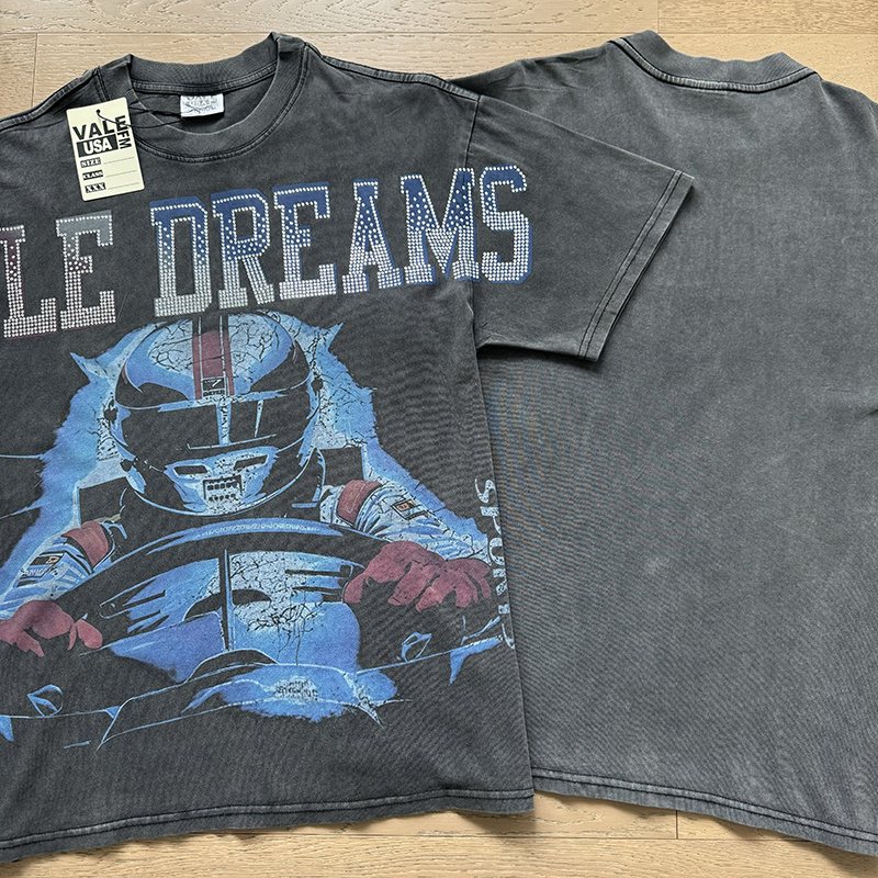 VALE USA Rhinestone Football Graphic Washed T-Shirt ¡ª comparison