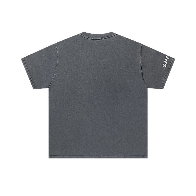 VALE USA Rhinestone Football Graphic Washed T-Shirt ¡ª back