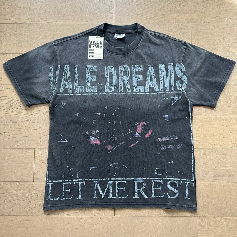 VALE USA Let Me Rest Washed Graphic T-Shirt ¡ª front