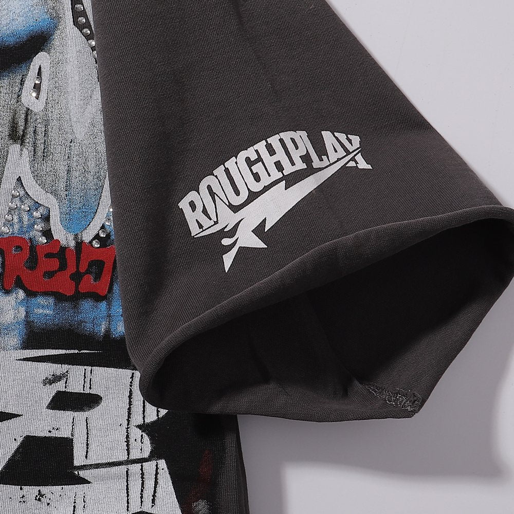 Rough Play Dark Gray Skull City Graphic T-Shirt ¡ª detail
